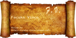 Fecske Vince névjegykártya